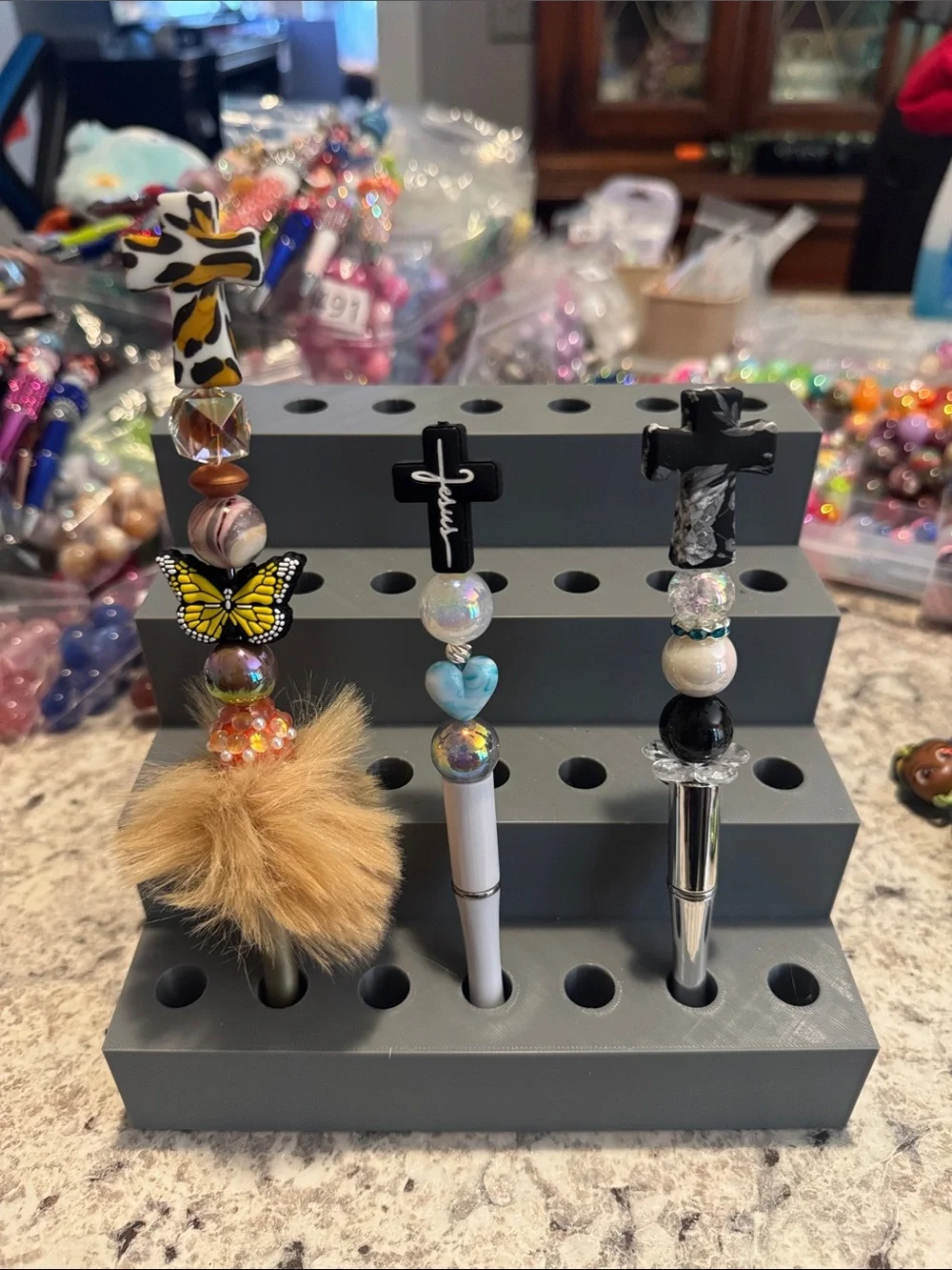 NWOT Bundle of 3 Beaded Pens with Crosses Handmade by Me